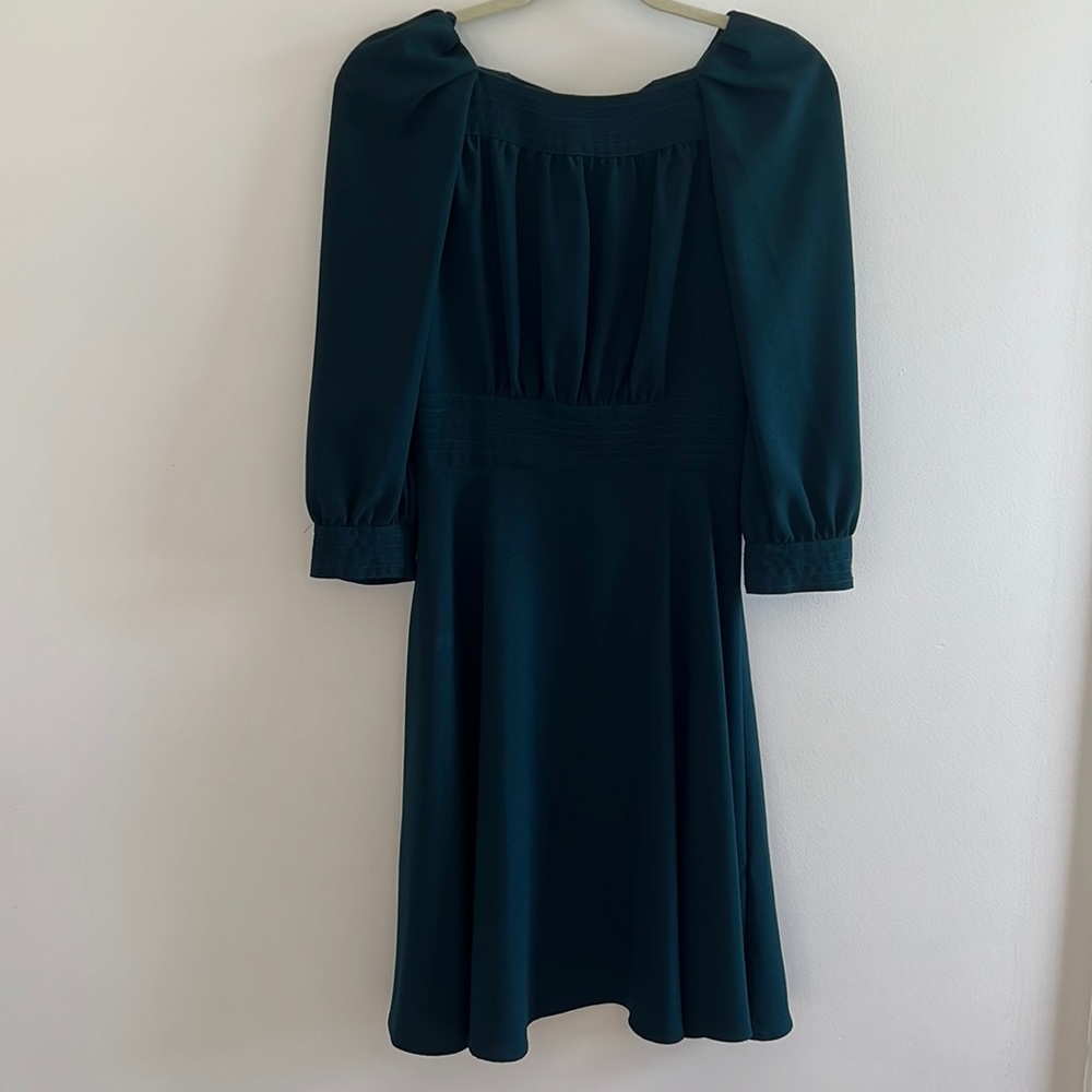 Eliza J Emerald Dress with Bow and Back Cutout